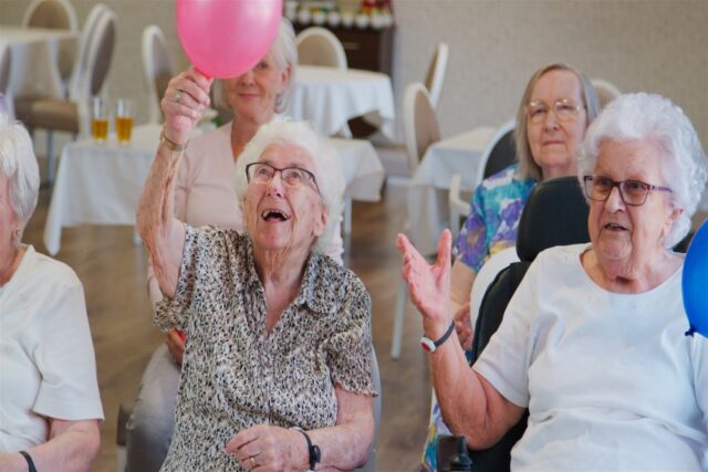 A group of seniors in a retirement home.